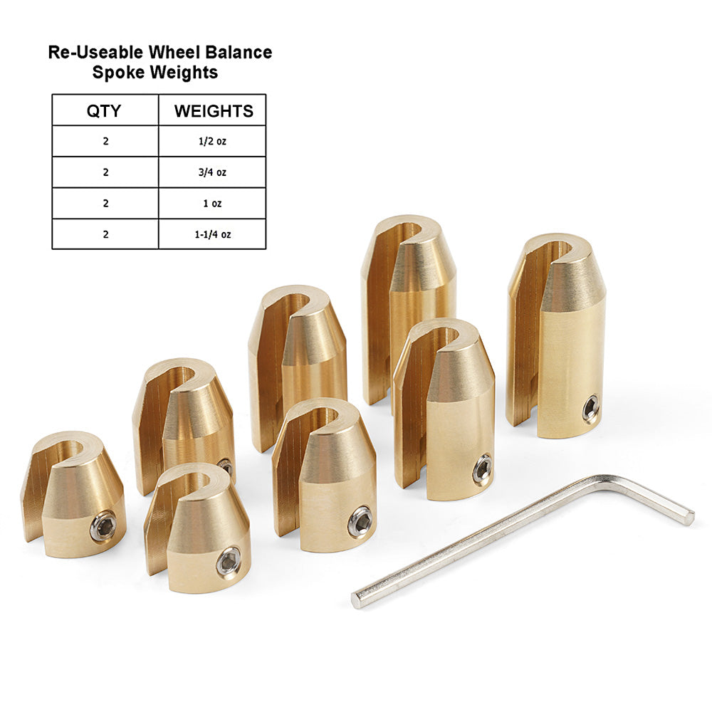 Universal Reusable Brass Wheel Tire Spoke Balance Weights Kit For Harley KTM BMW