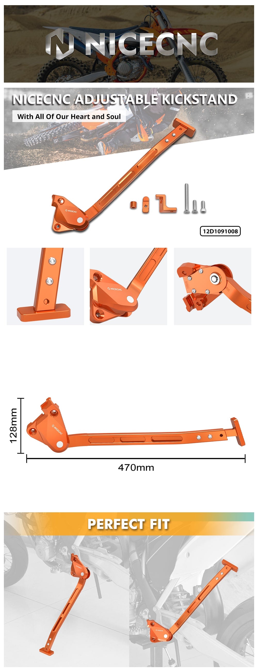 Adjustable Kickstand Aluminum Lowering Link For KTM SX SX-F HUSQVARNA TC/FC GAS GAS