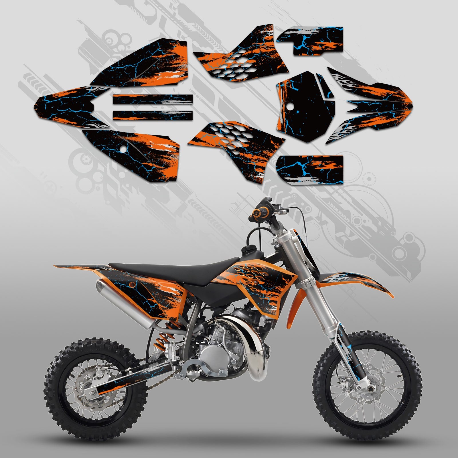 Motorcycle Full Graphics Decals Stickers Set For KTM SX50 2009-2015