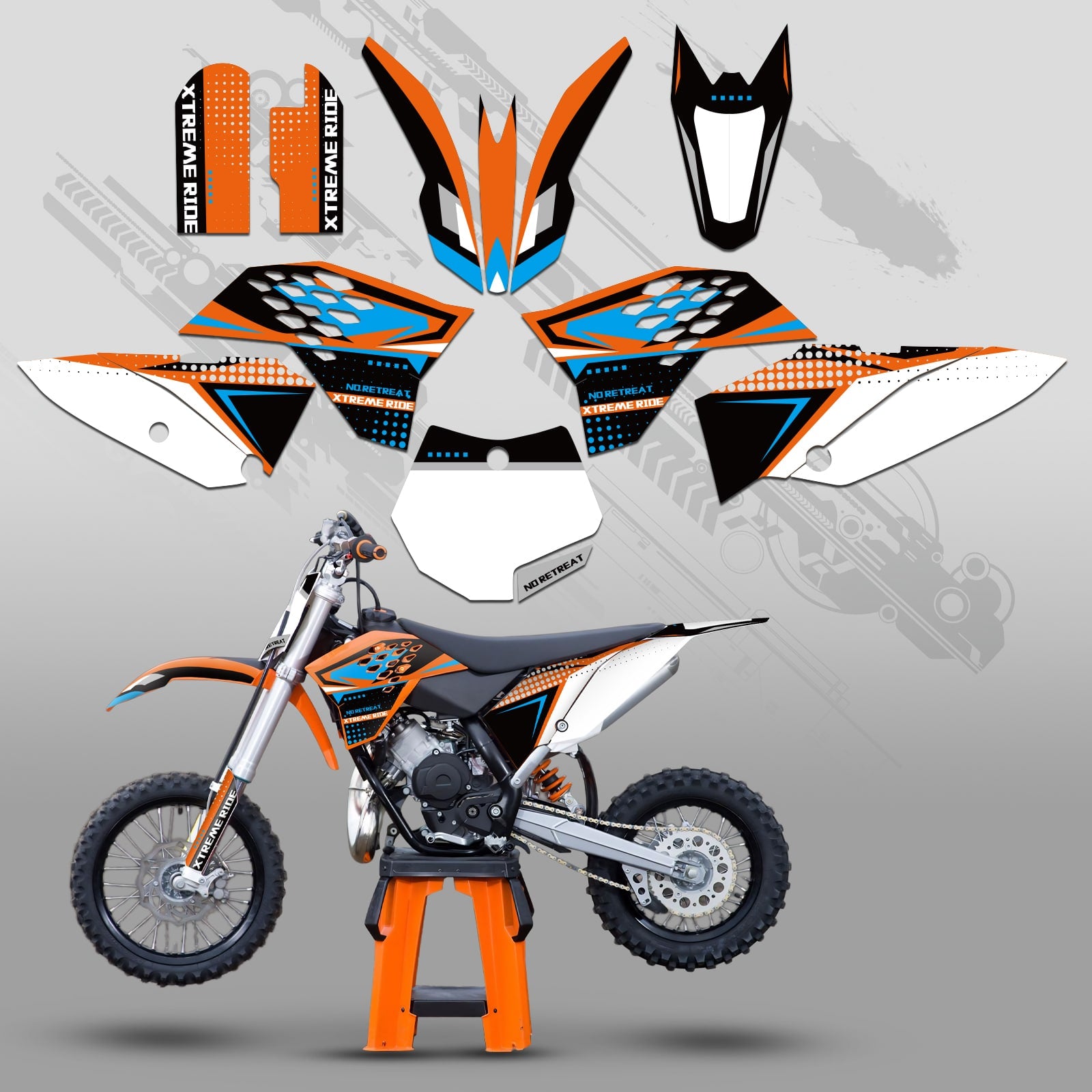 Motorcycle Full Graphics Decals Stickers Set For KTM SX65 2009-2015