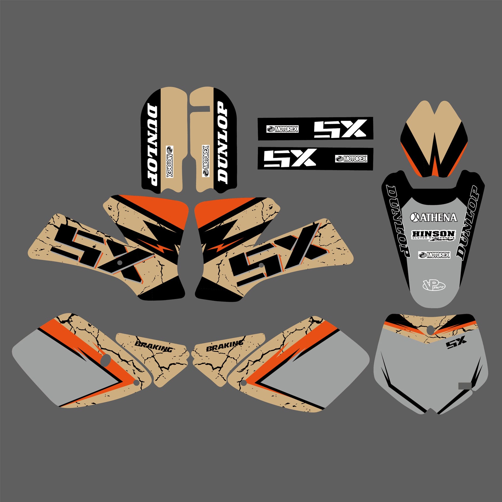 Motorcycle Graphics Background Decals Stickers Kits for KTM SX65 02-08