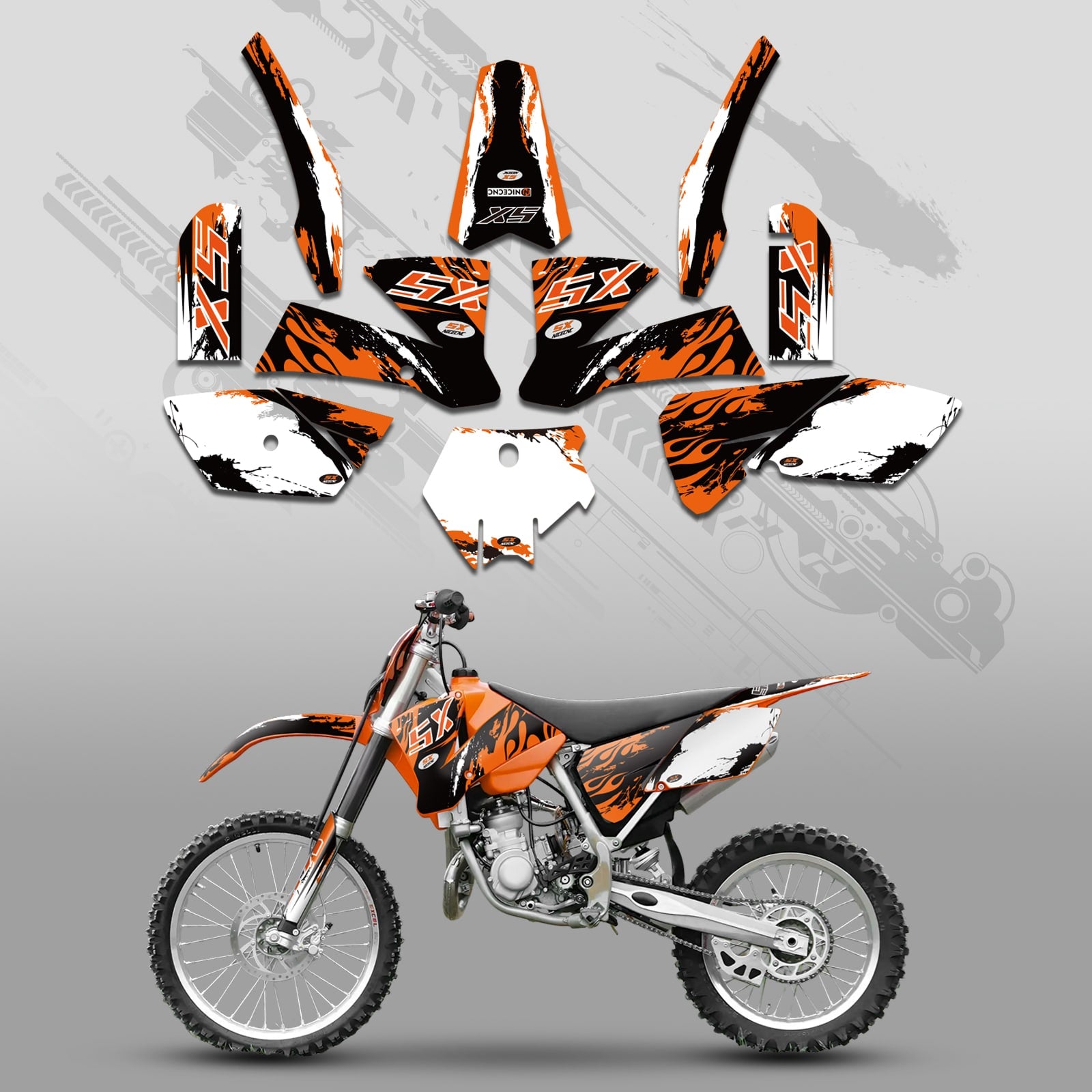 Motorcycle Full Graphics Decals Stickers Set For KTM SX 85-105 2003-2005
