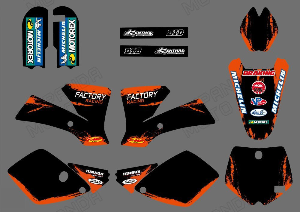 Motorcycle Graphic Decals Stickers Kit For KTM SX65 2002-2008
