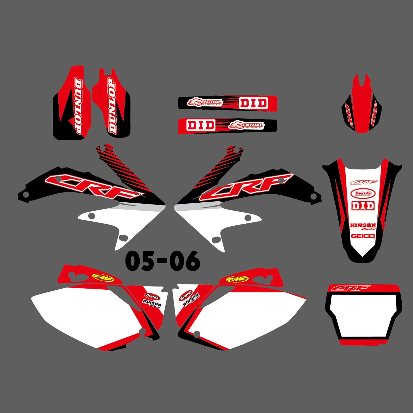 Motocross Graphics Decals Stickers For Honda CRF450R 2005-2006