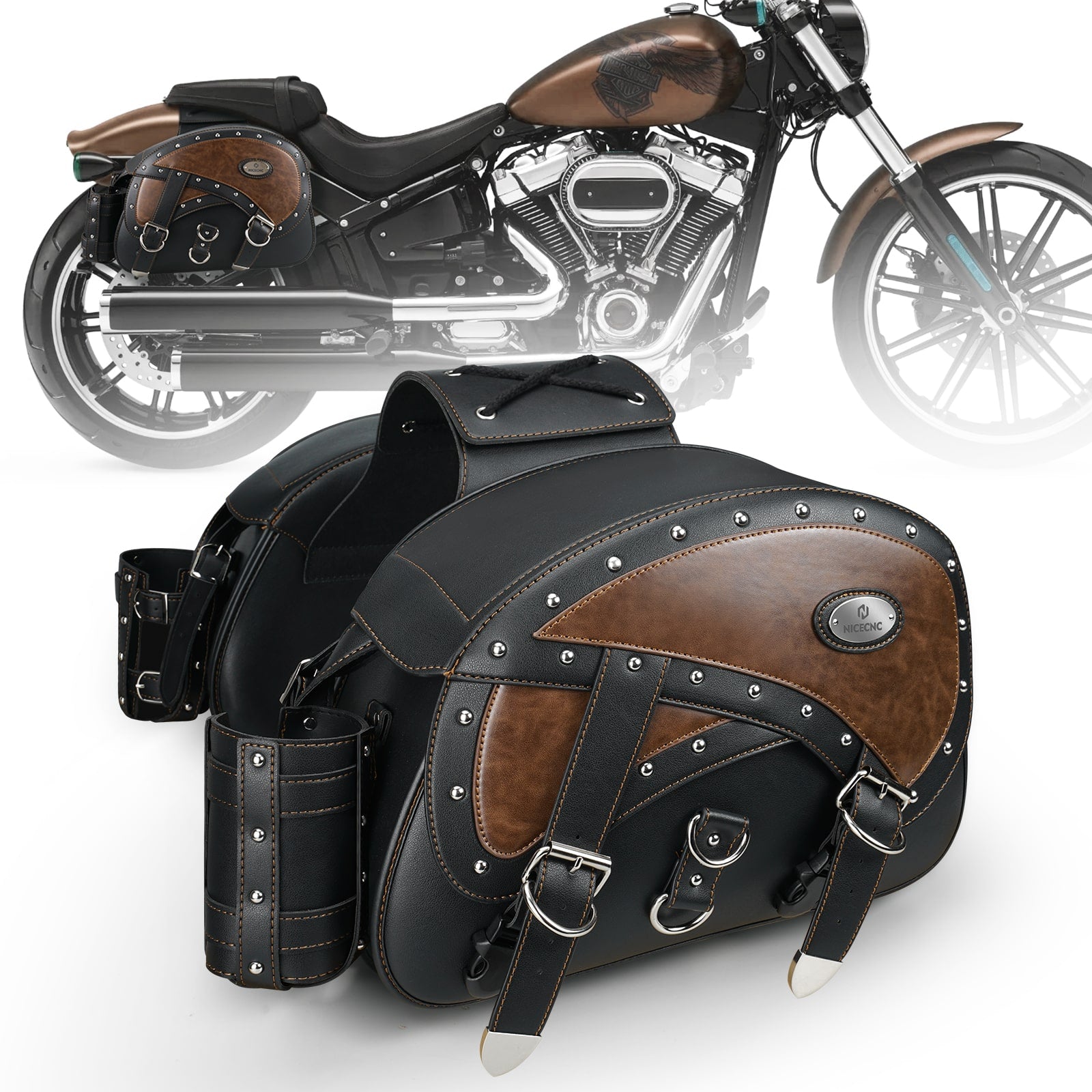 Side Bag Saddlebags For Fatboy Harley Davidson Motorcycle