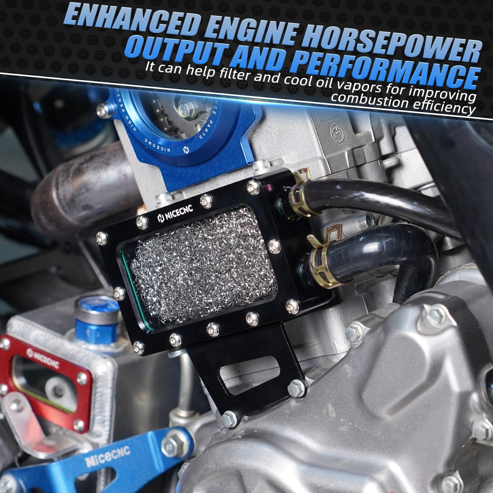 Transparent Oil Breather Vent Box w/ Oil Drain Plug Hose Kit For Yamaha Raptor 700 2006-2024