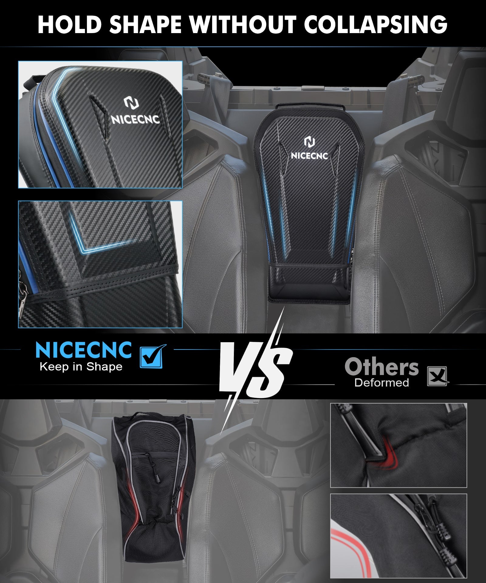 UTV Upgraded Center Seat Storage Tool Bag For Polaris RZR PRO XP 4