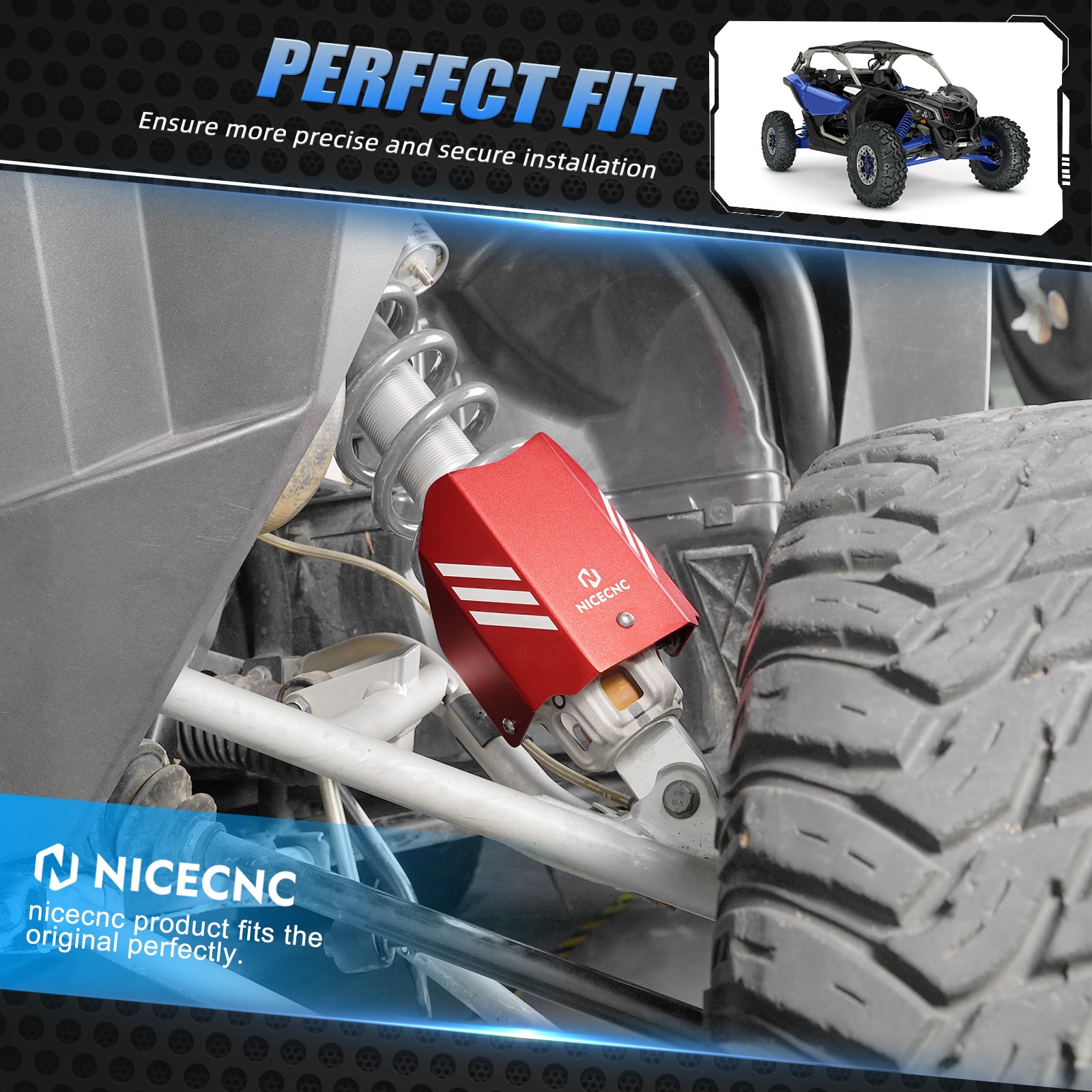 UTV Front Shock Covers Guards Kit For Polaris RZR XP 4 1000 Turbo