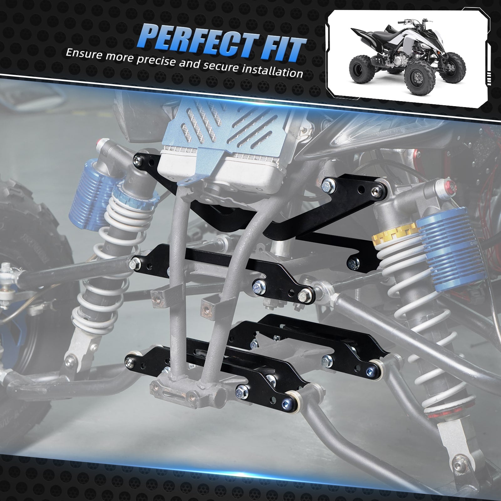 A-arms & Shocks Widening Kit Q235 Carbon Steel For Yamaha Raptor 700 700R 2006-2024