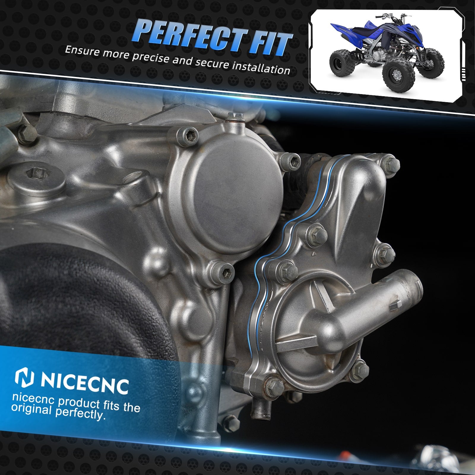 Water Pump Impeller Shaft Housing Cover Gasket Rise 0.2" For Yamaha Raptor 700 2006-2024