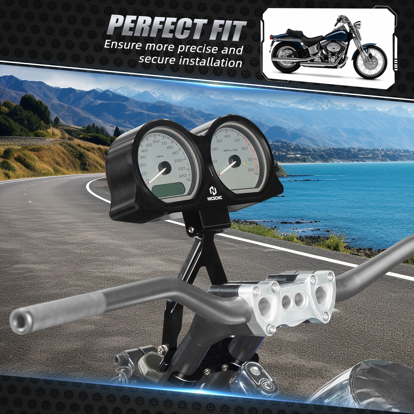 Speedometer Gauges Bezel Relocation Mount Bracket Kit For Harley Road Glide FLTRX