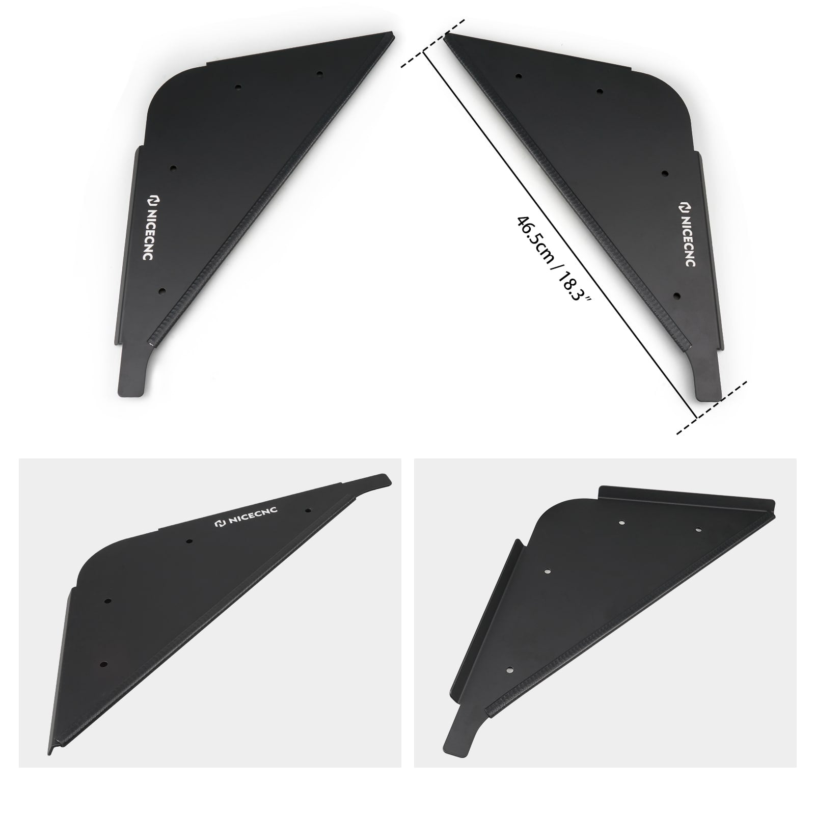 UTV Rear Door Side Panels Cover Guards with Clamps For Polaris RZR XP 1000 2014-2023