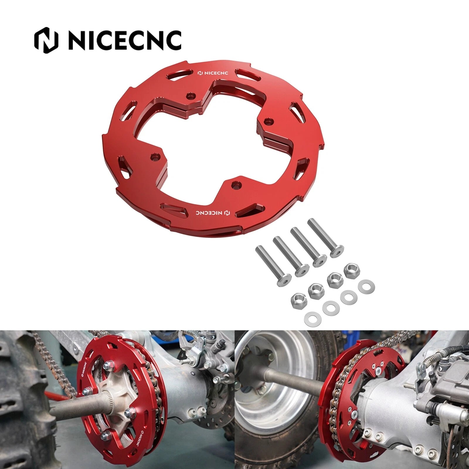 ATV Rear Wheel Dual Sprocket Chain Guards Protector For Honda TRX450R / ER