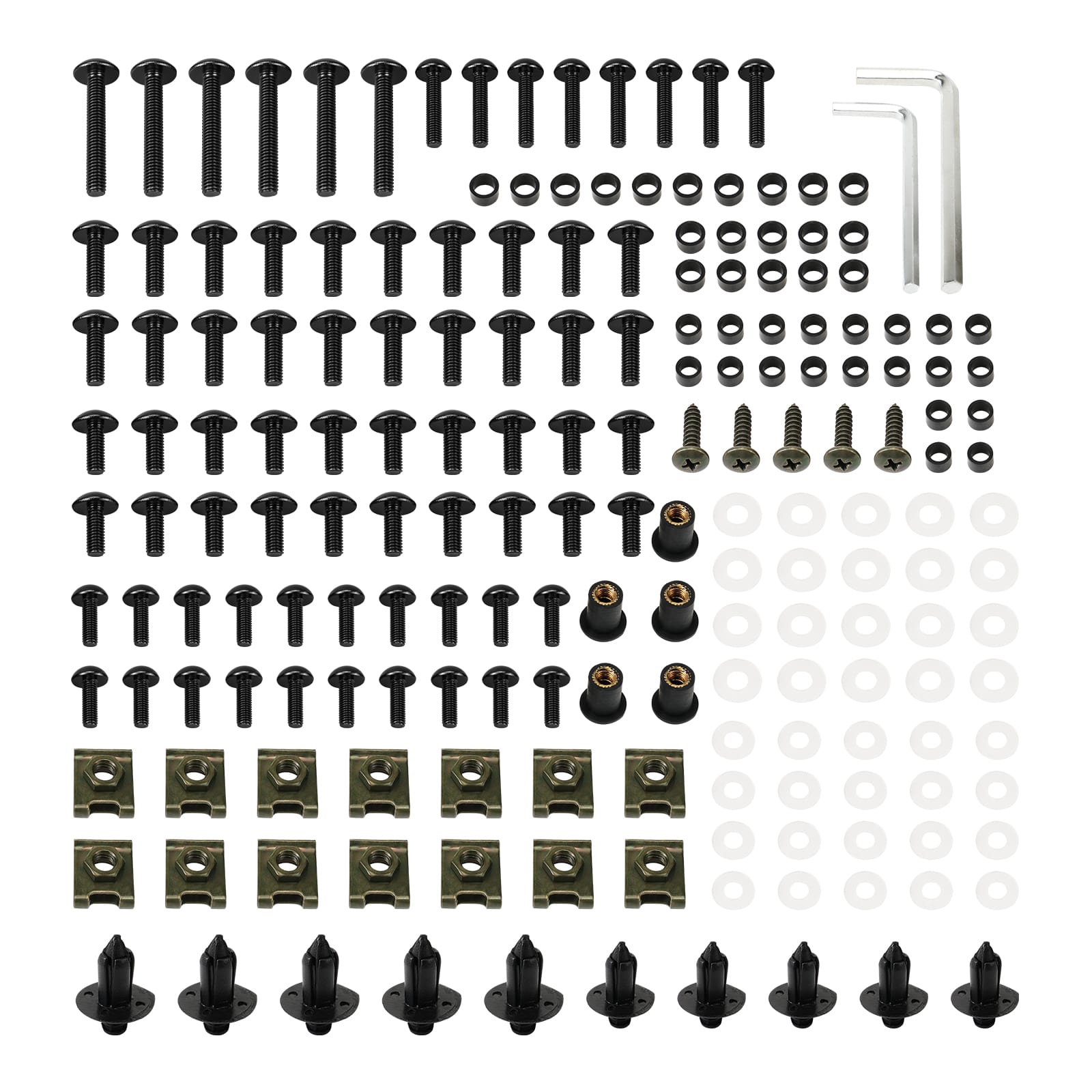 Universal Motorcycle Sportbikes Racing Fairing Bolts Kit Fastener Clips Screws