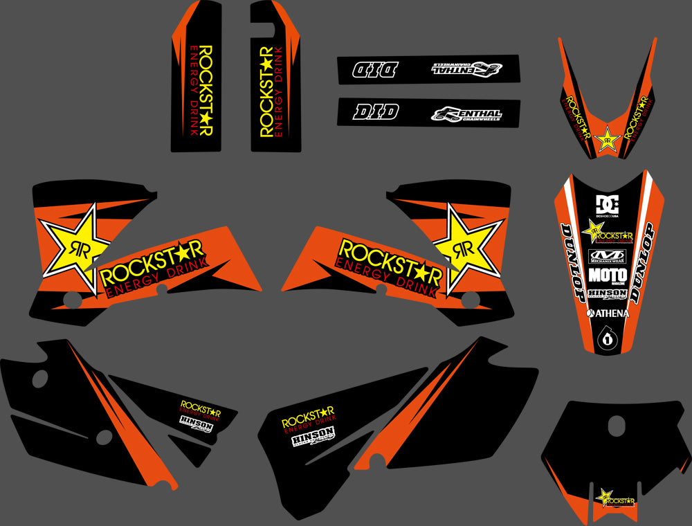 Team Graphics Backgrounds Decals Stickers For 2003-2004 KTM SX 125/200/250/300/450/525