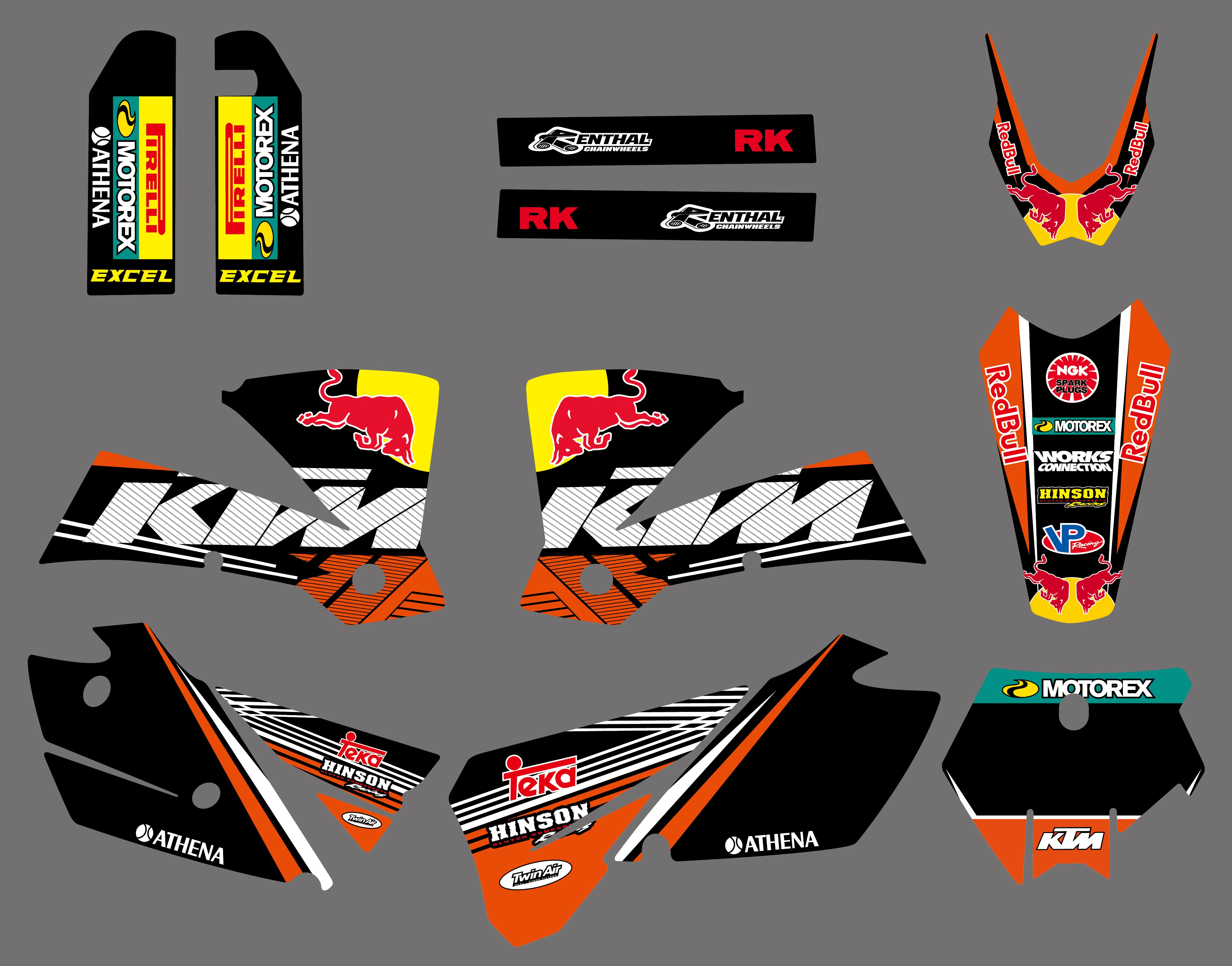 Team Graphics Backgrounds Decals Stickers For 2003-2004 KTM SX 125/200/250/300/450/525