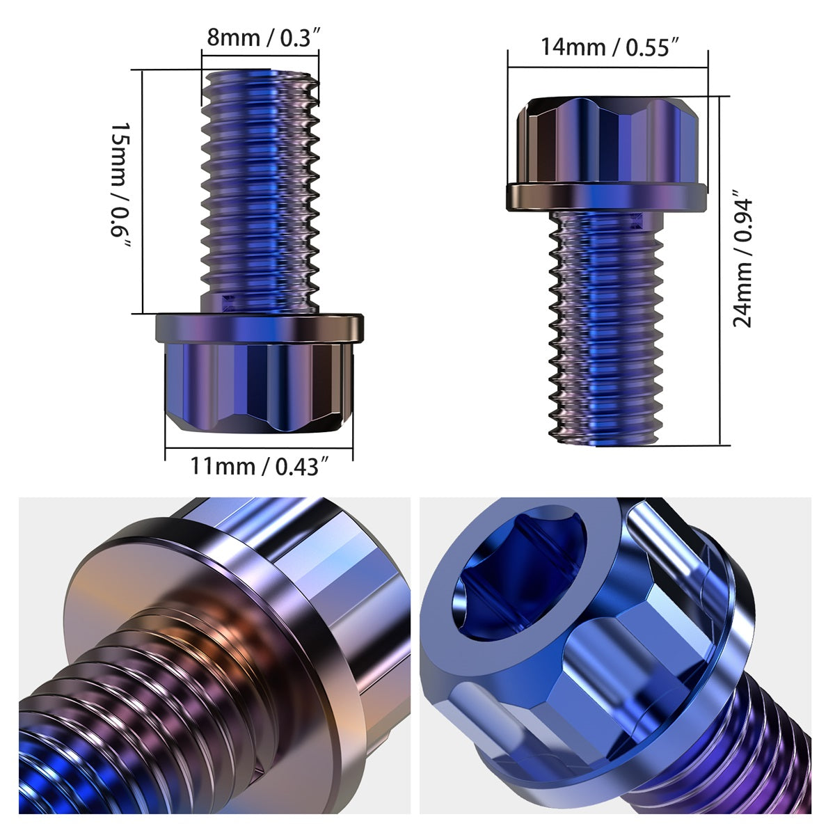 5PCS M8 Rear Sprocket Bolts For Surron Light Bee X/ S/ L1E Segway X160 X260