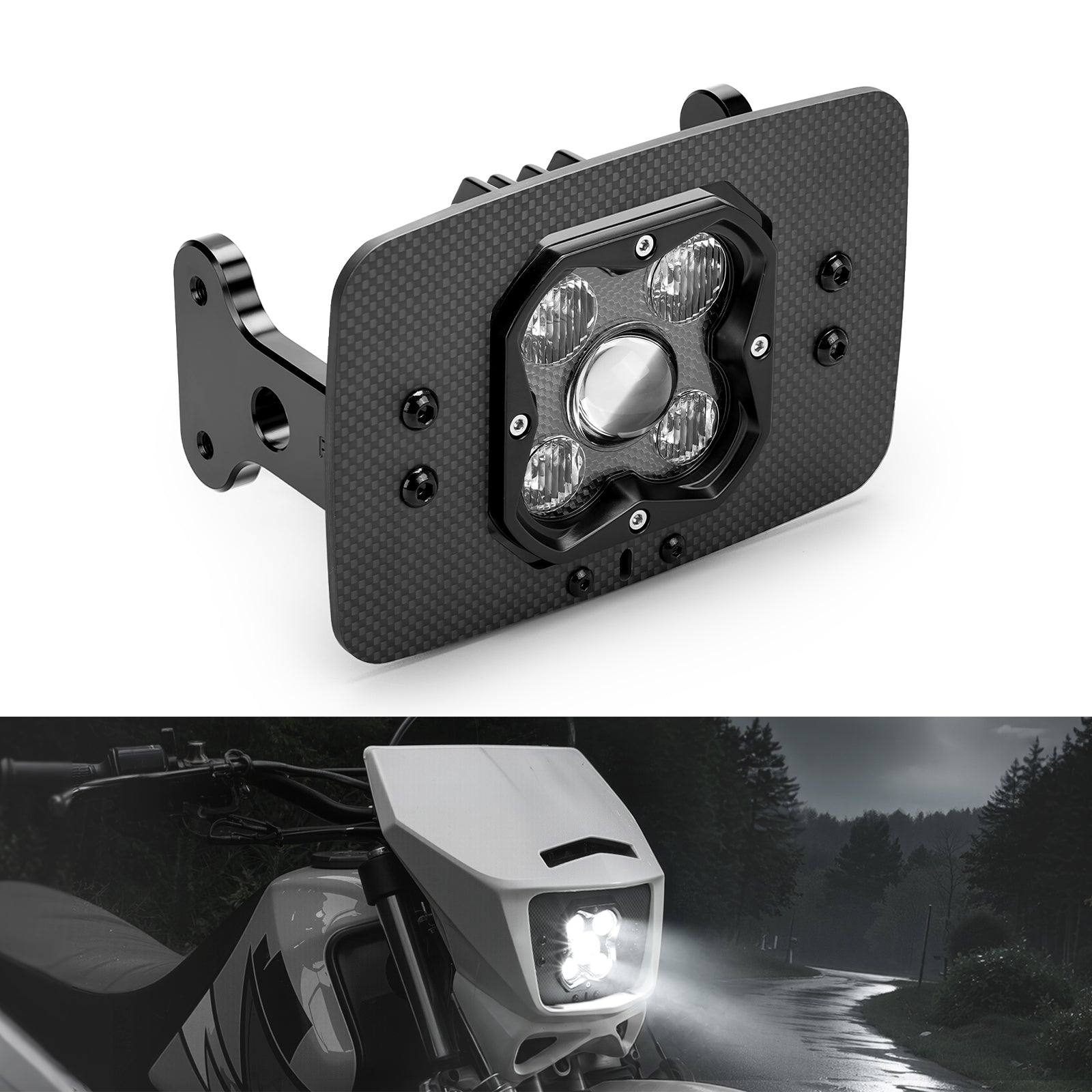 Off-Road Rally LED Headlight Kit Plug & Play For Suzuki DR650S 2001-2026
