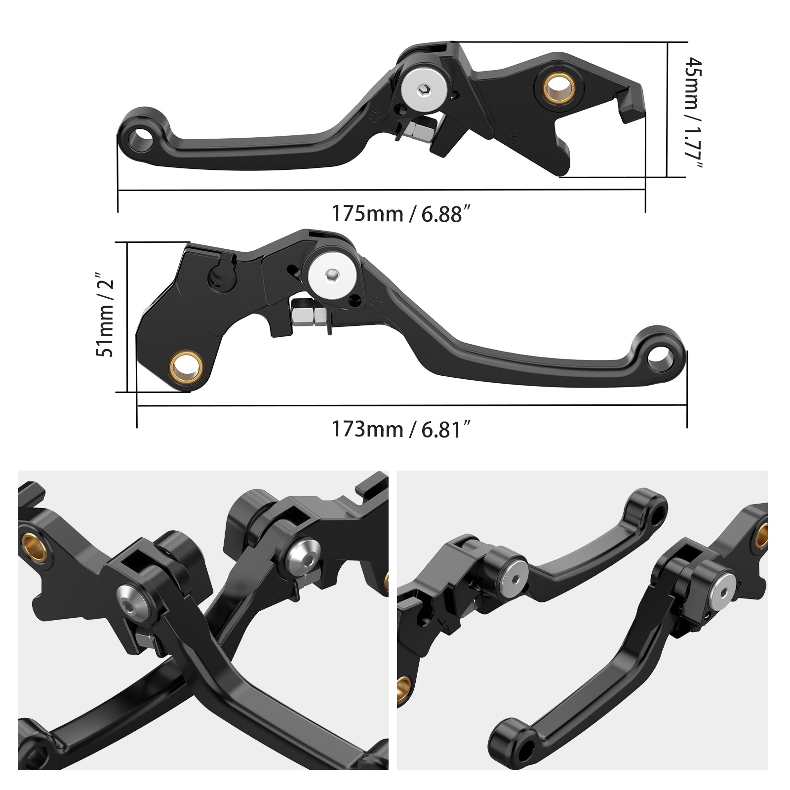 Adjustable Shorty Brake Clutch Lever Set For Suzuki DR650 S / SE 2011-2024