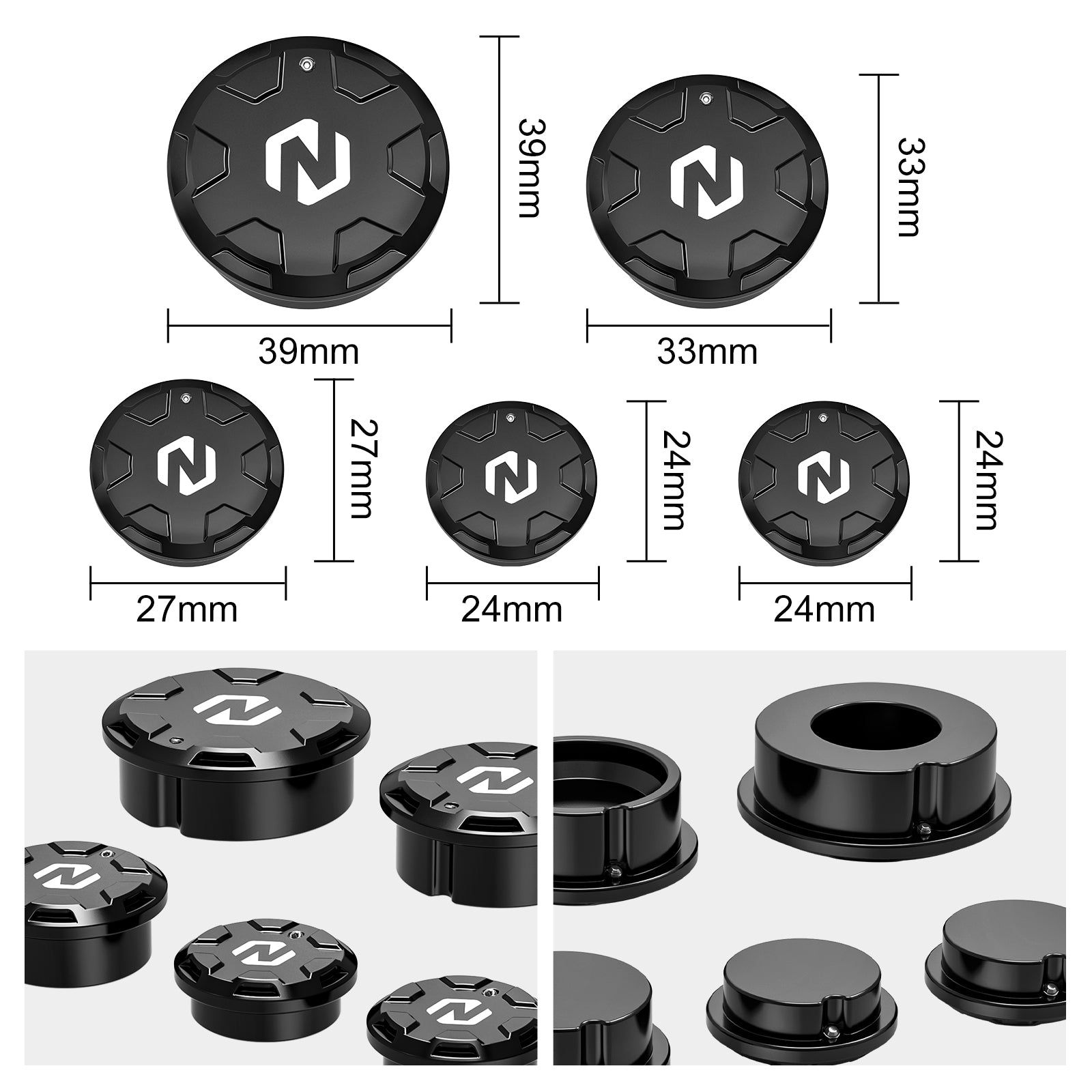 Swingarm Pivot Shaft Hole Block Caps Plugs Set For Suzuki DR650 S / SE 1996-2024