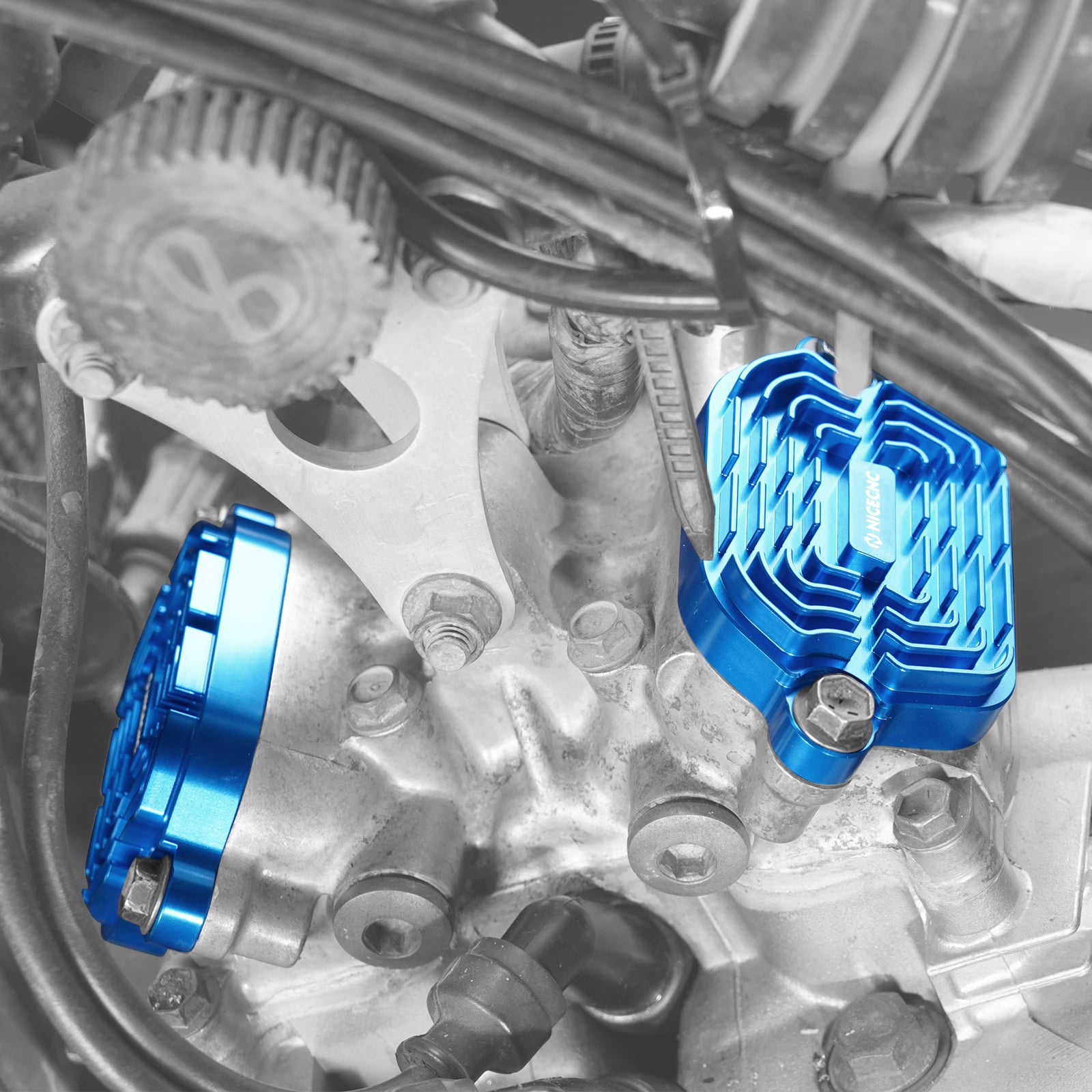 Finned Engine Valve Covers w/Rings Kit For Suzuki DR650S / SE 1996-2024