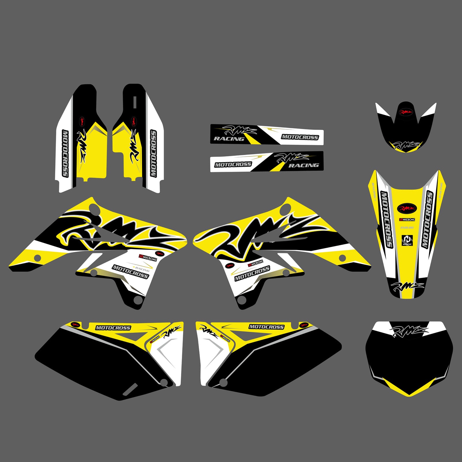 Motorcycle Team Decals Stickers Full Graphic Kit For SUZUKI RMZ250 2007-2009
