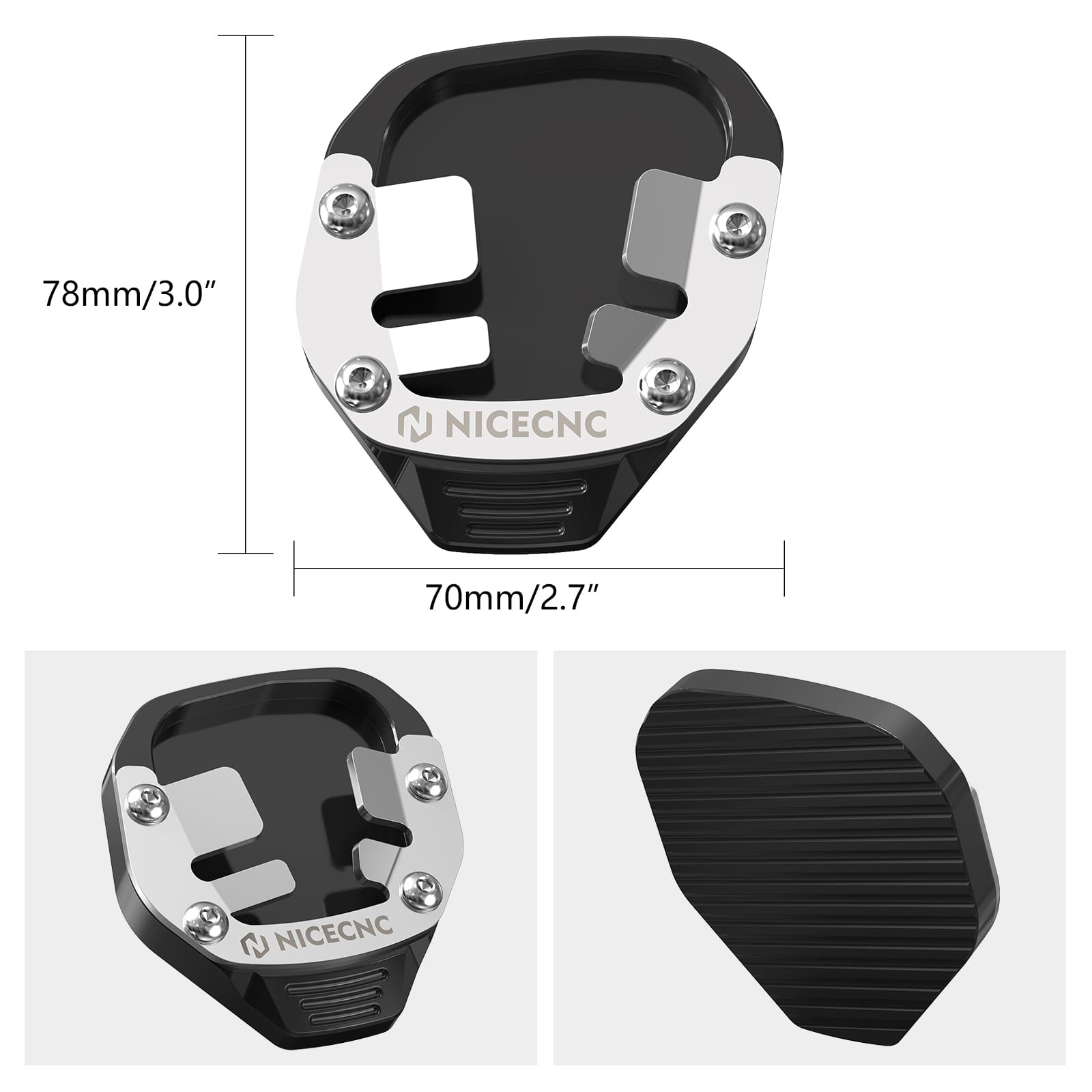 Kickstand Side Stand Pad Extension for Yamaha Tenere 700 XTZ700 2019-2024