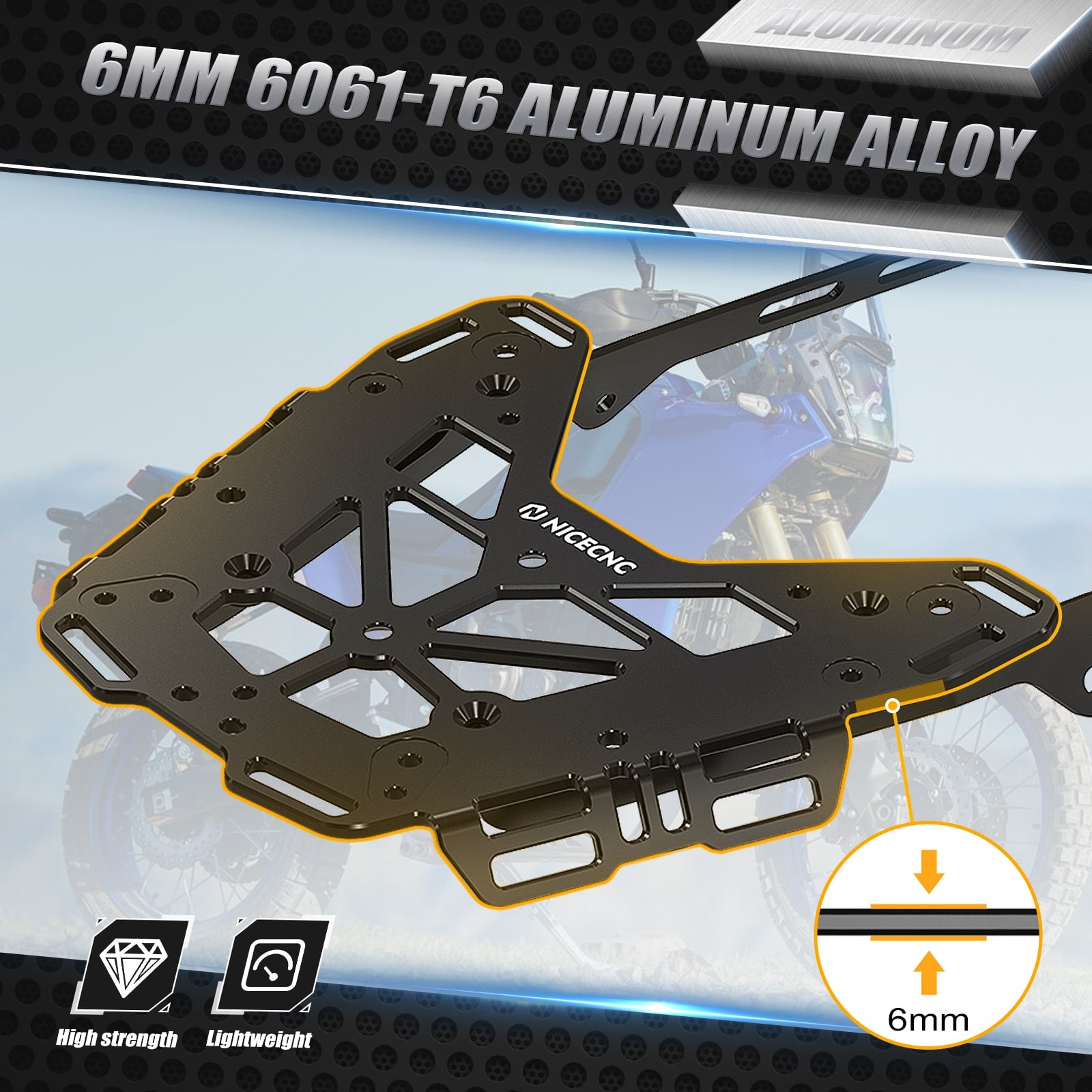 Motorcycle Rear Luggage Rack for Yamaha Tenere 700 /XTZ700 2019-2023