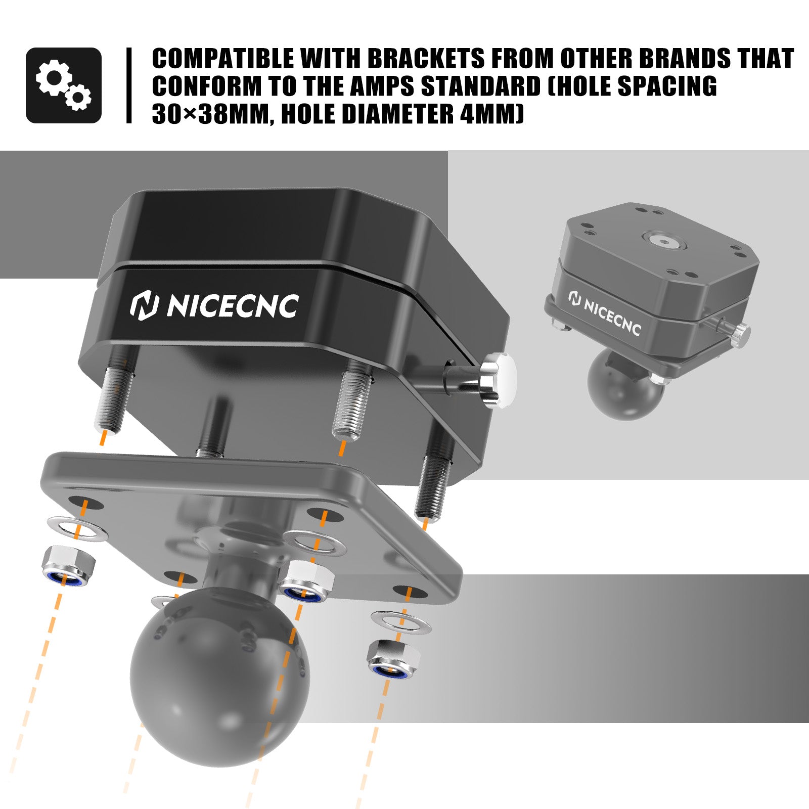 Universal Motorcycle Rotatable AMPS GPS Swivel Mount Bracket