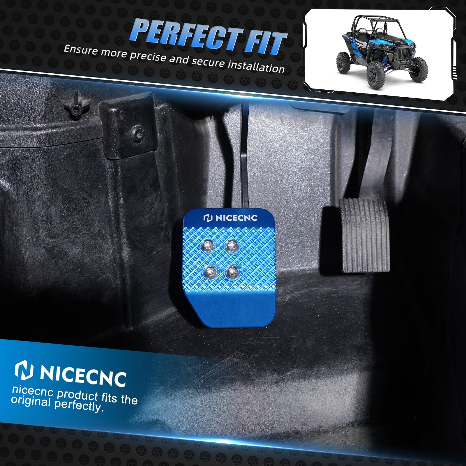 Aluminum Brake Pedal Extender for Polaris Xp Turbo RZR 900 XP 1000 XP 4 Turbo