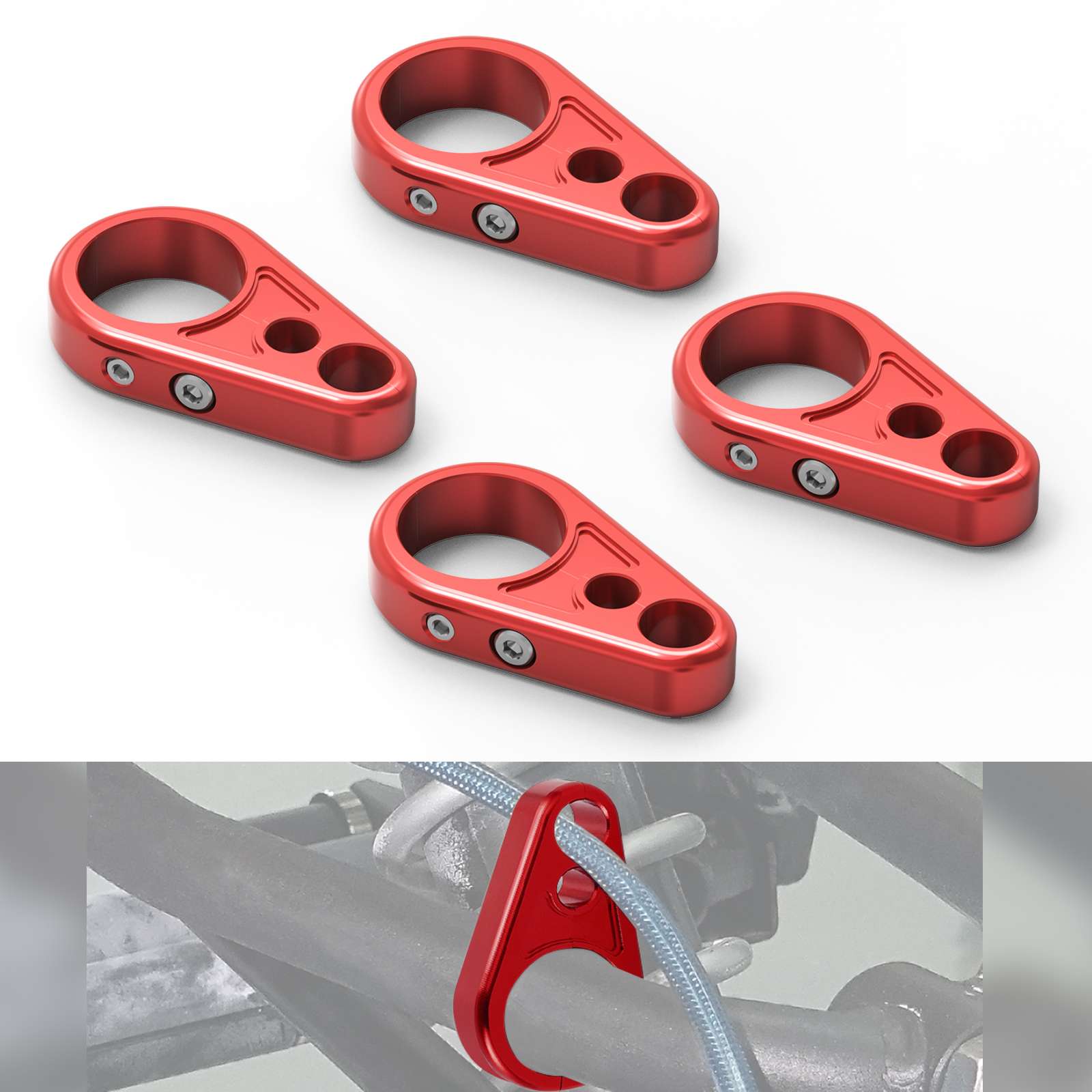 4PCS ATV Brake Line Cable Clamps For Yamaha Grizzly Raptor 700 R YFZ450R