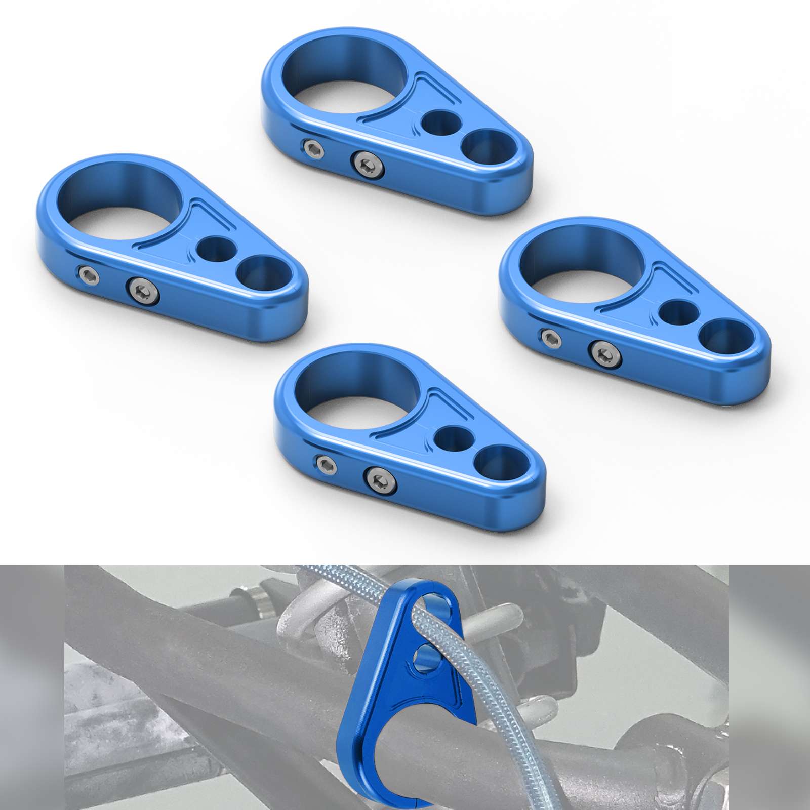 4PCS ATV Brake Line Cable Clamps For Yamaha Grizzly Raptor 700 R YFZ450R