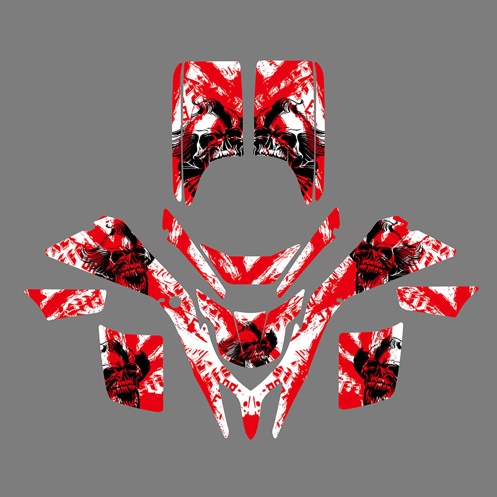 KALAIR GFX Revolt Red Graphics Kit – For Yamaha Blaster YFS200 1988-2002 – 16 Mil Thick