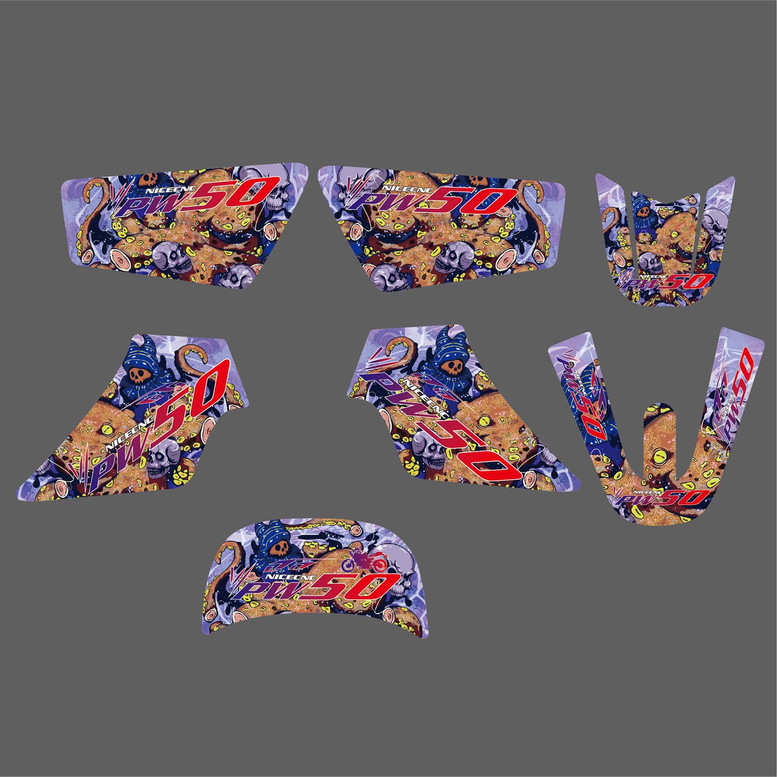 Motorcycle Team Full Graphics Background Sticker Decal Kits For YAMAHA PW50 ALL YEARS