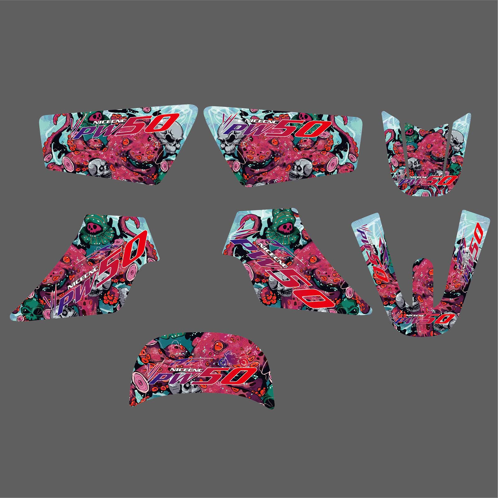 Motorcycle Team Full Graphics Background Sticker Decal Kits For YAMAHA PW50 ALL YEARS