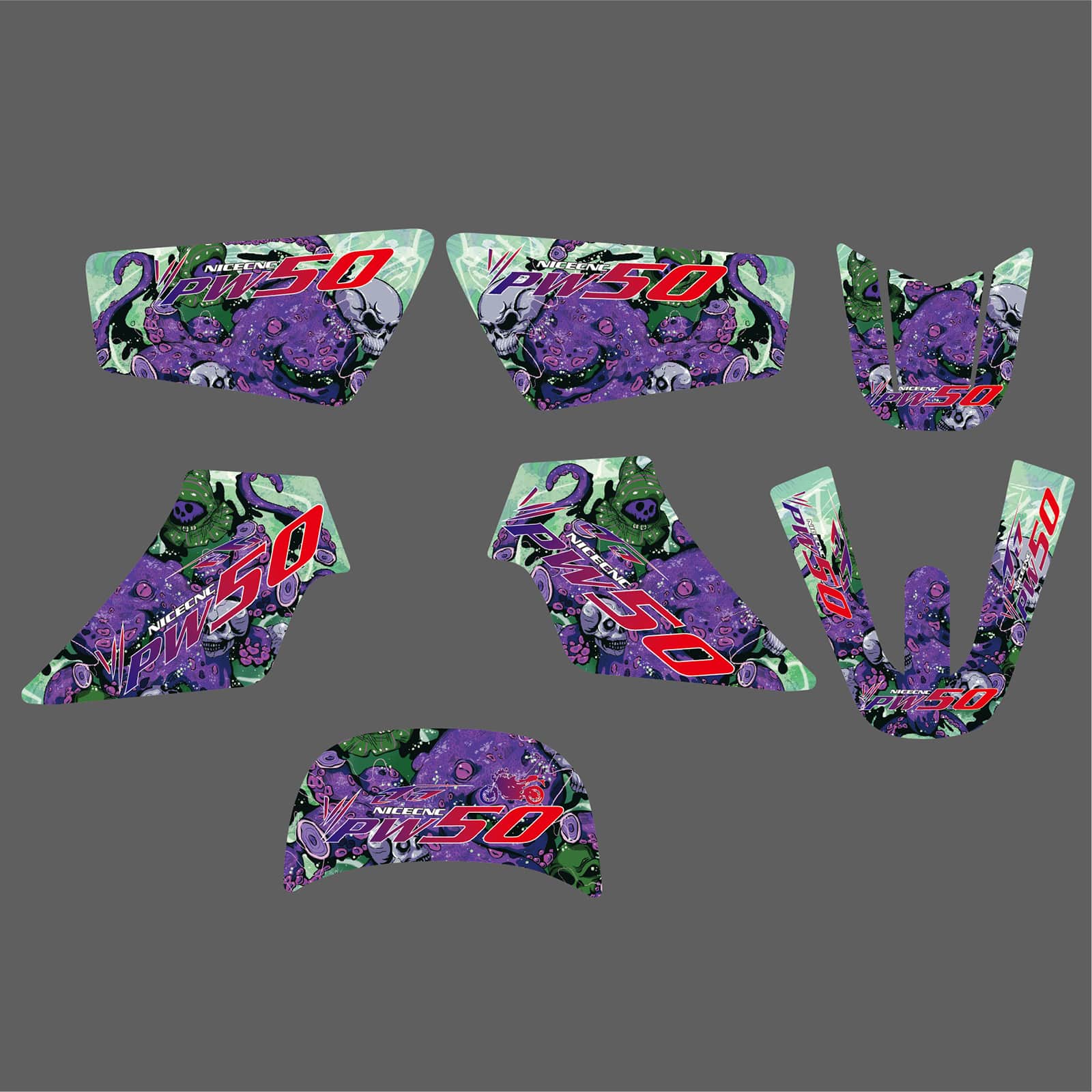 Motorcycle Team Full Graphics Background Sticker Decal Kits For YAMAHA PW50 ALL YEARS