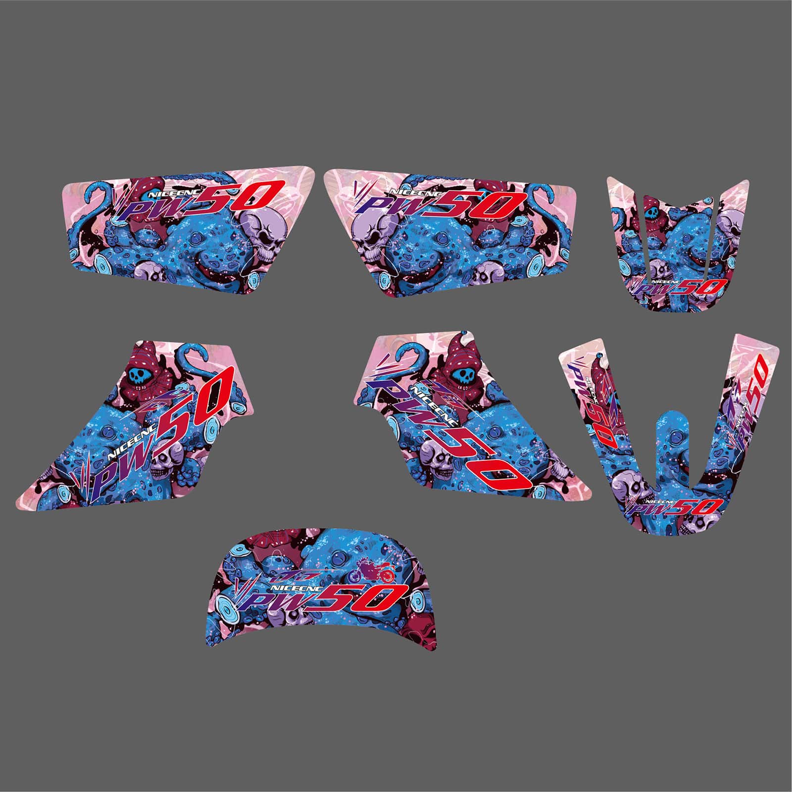 Motorcycle Team Full Graphics Background Sticker Decal Kits For YAMAHA PW50 ALL YEARS