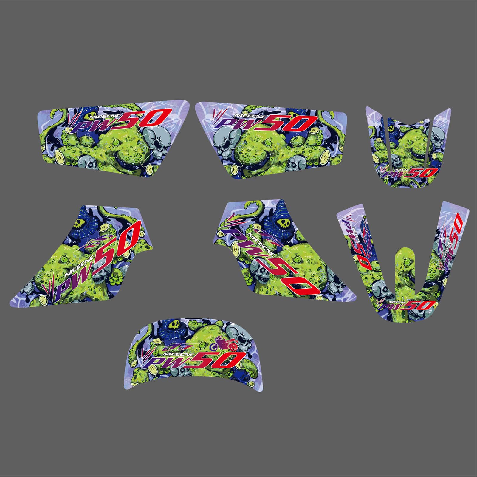 Motorcycle Team Full Graphics Background Sticker Decal Kits For YAMAHA PW50 ALL YEARS