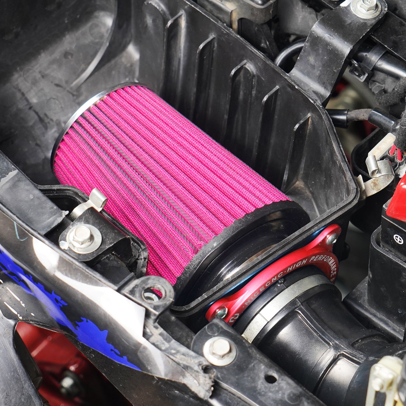 ATV High-Flow Air Filter Intake Cleaner Airbox Lid Cover Kit For Yamaha Raptor 700 R