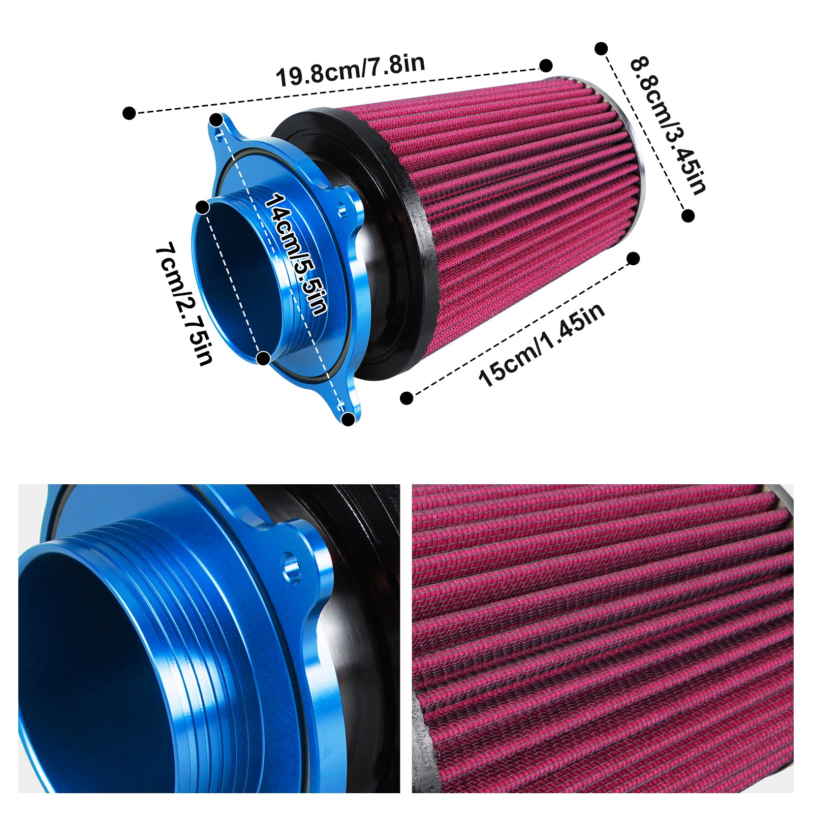 ATV High-Flow Air Filter Intake Cleaner Airbox Lid Cover Kit For Yamaha Raptor 700 R