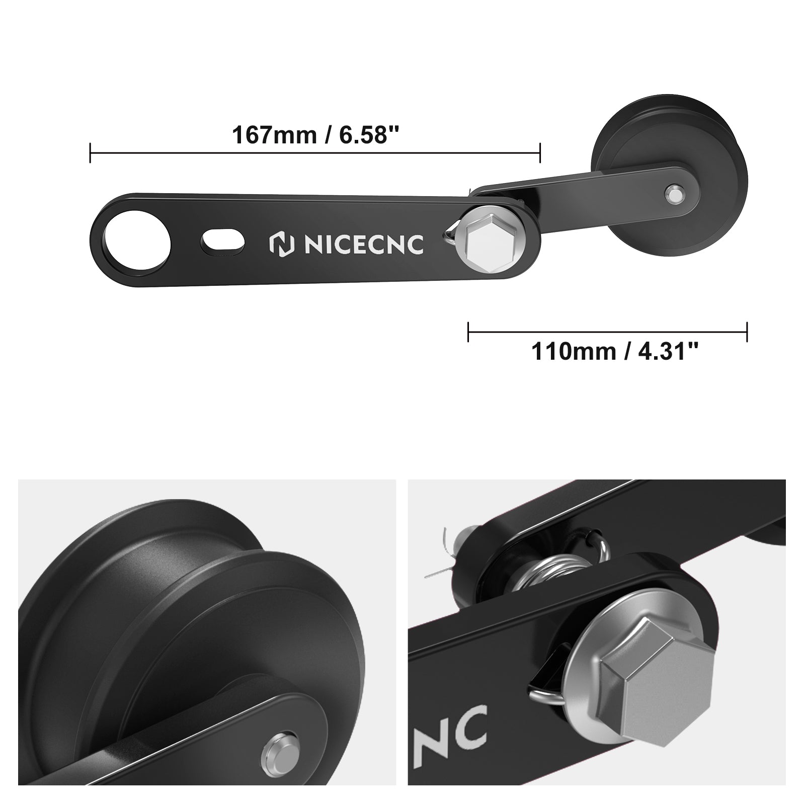 ATV Drive Chain Tensioner Roller Slider For Yamaha Raptor 700 700R 2013-2026