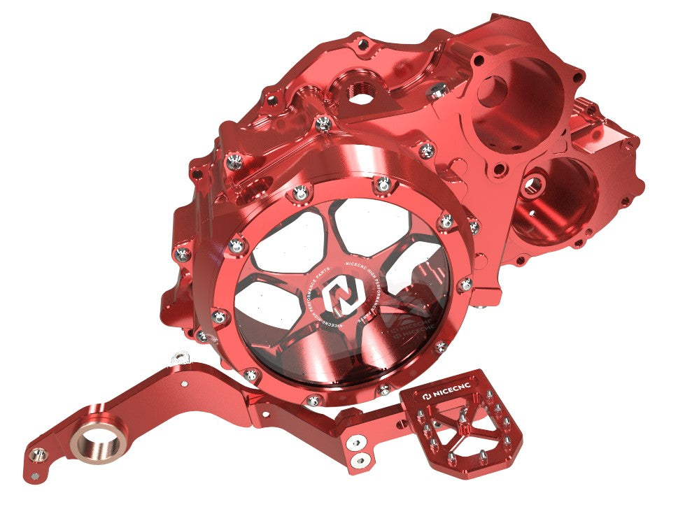 ATV Transparent Clutch Crankcase Cover & Brake Pedal For Yamaha Raptor 700 R 2006-2025