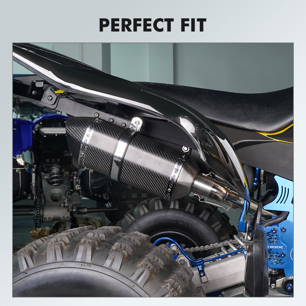 ATV Muffler Slip-On Exhaust Pipe Carbon Fiber For Yamaha Raptor 700