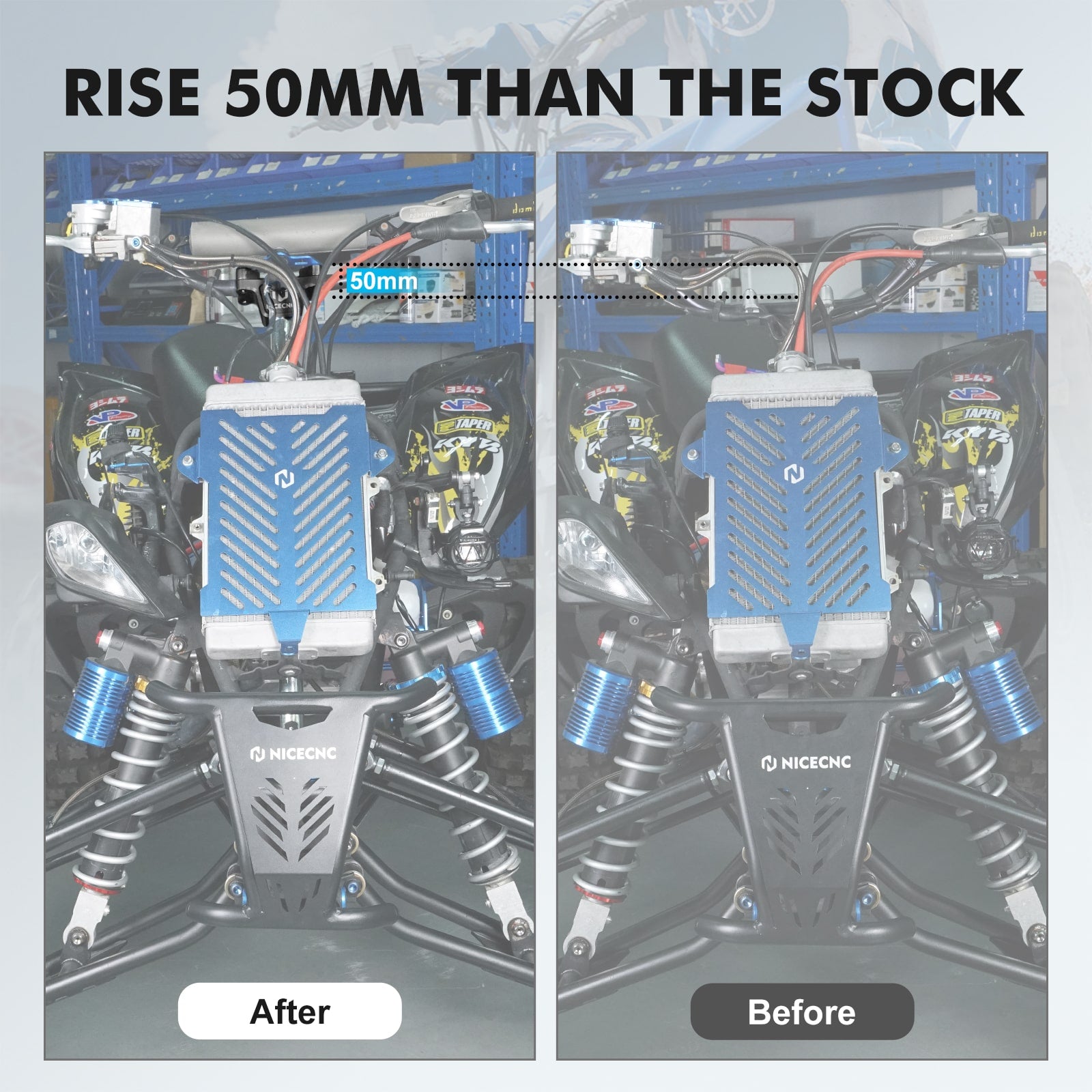 ATV Steering Stem Shaft Rise 50mm For Yamaha Raptor 700 28MM Handlebar 2013-2024