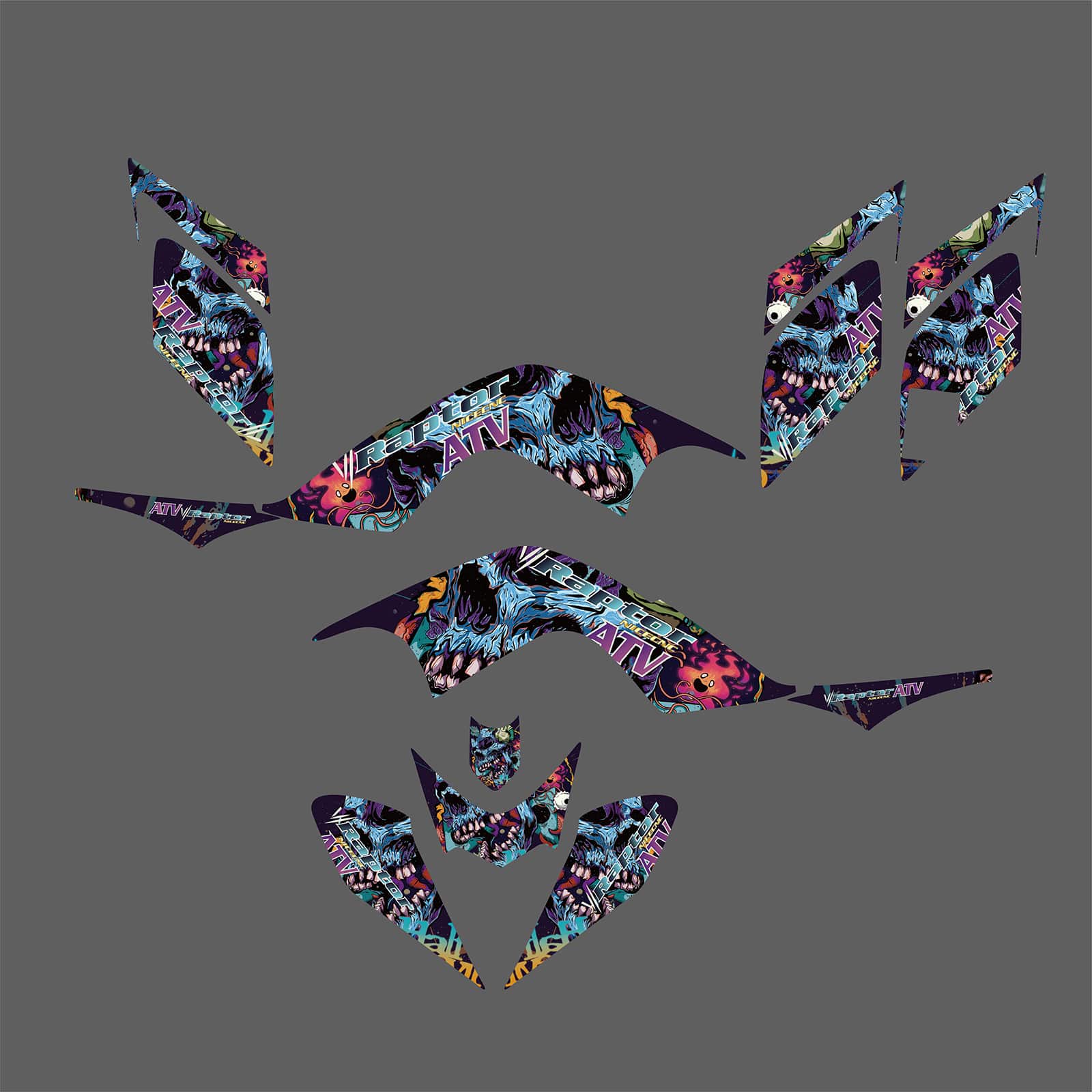 ATV Full Graphics Background Sticker Decal Kits For YAMAHA RAPTOR700 2006-2012