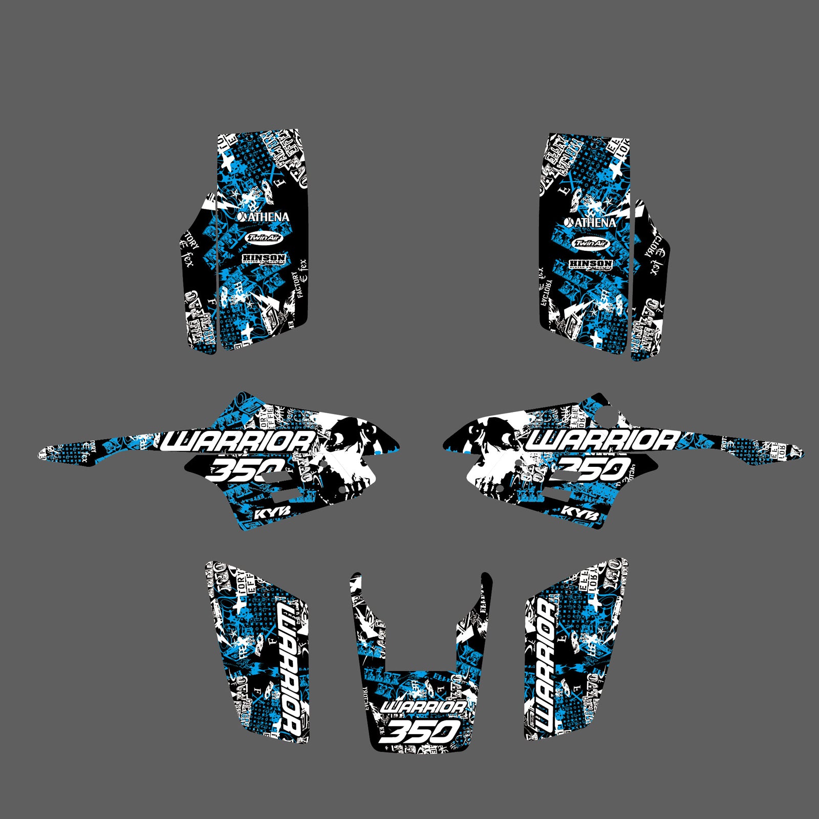 ATV Graphics Decals Stickers For Yamaha Warrior 350 YFM350X 1987-2004