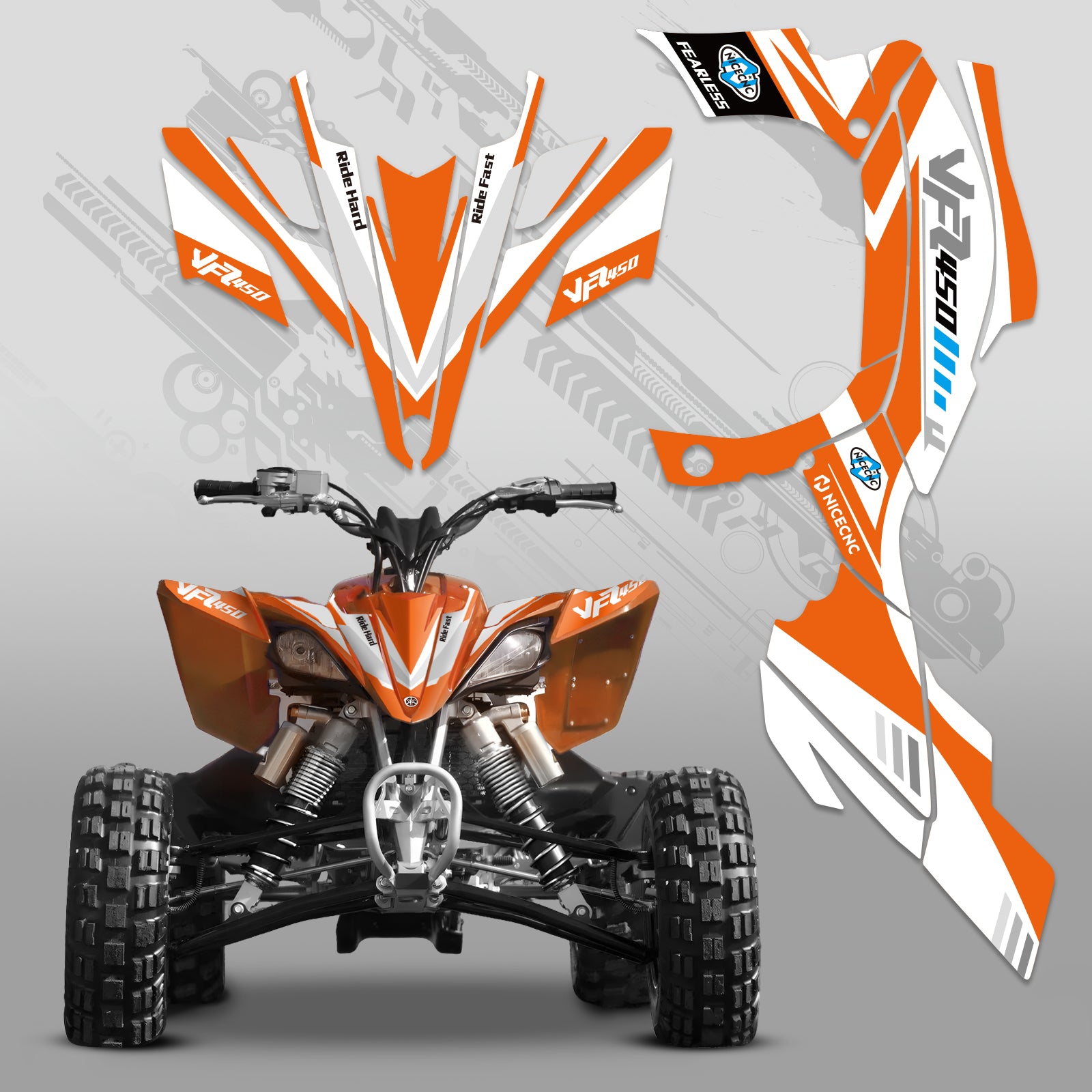 ATV Full Graphics Decals Stickers Set For YAMAHA YFZ450R YFZ450X 2009-2013