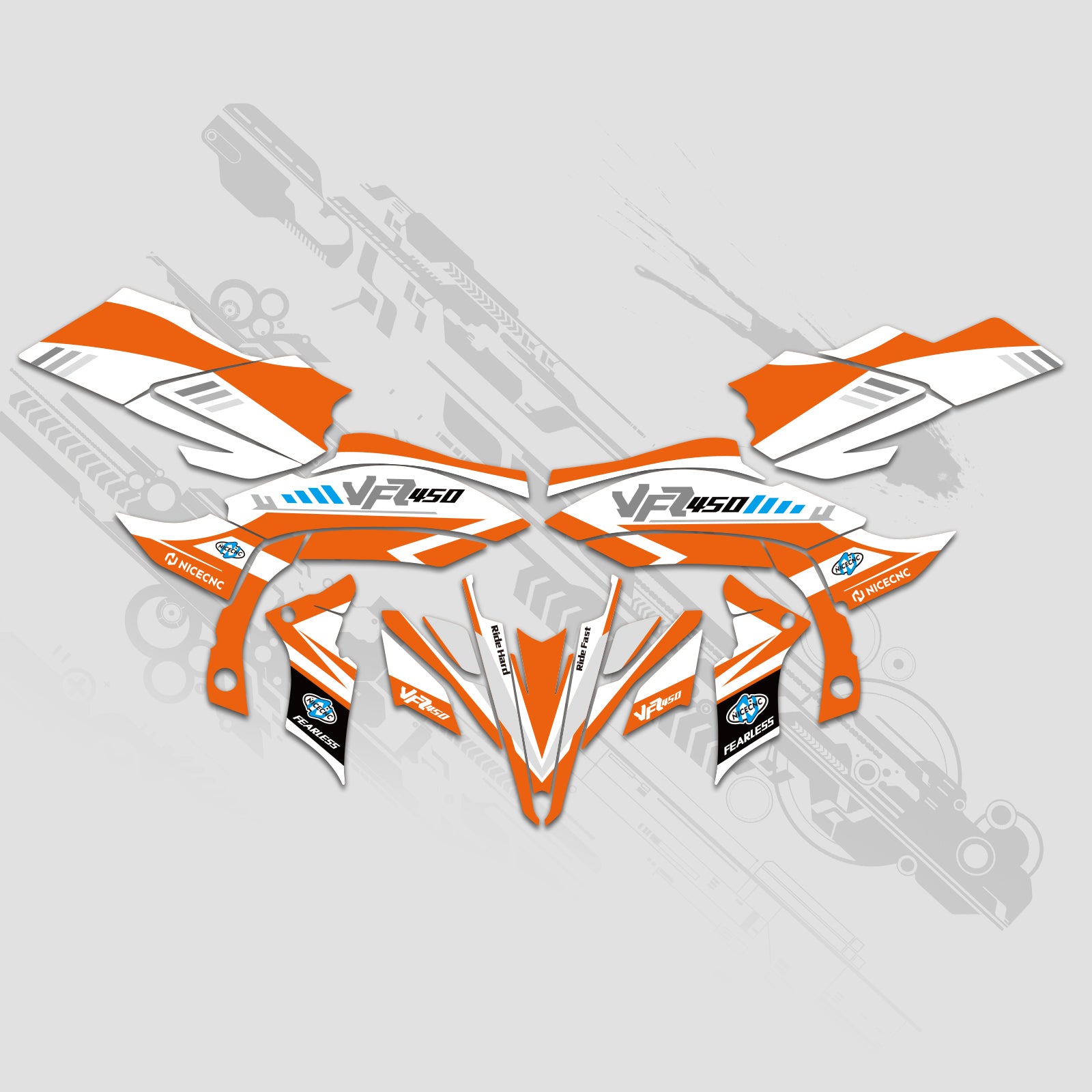 ATV Full Graphics Decals Stickers Set For YAMAHA YFZ450R YFZ450X 2009-2013