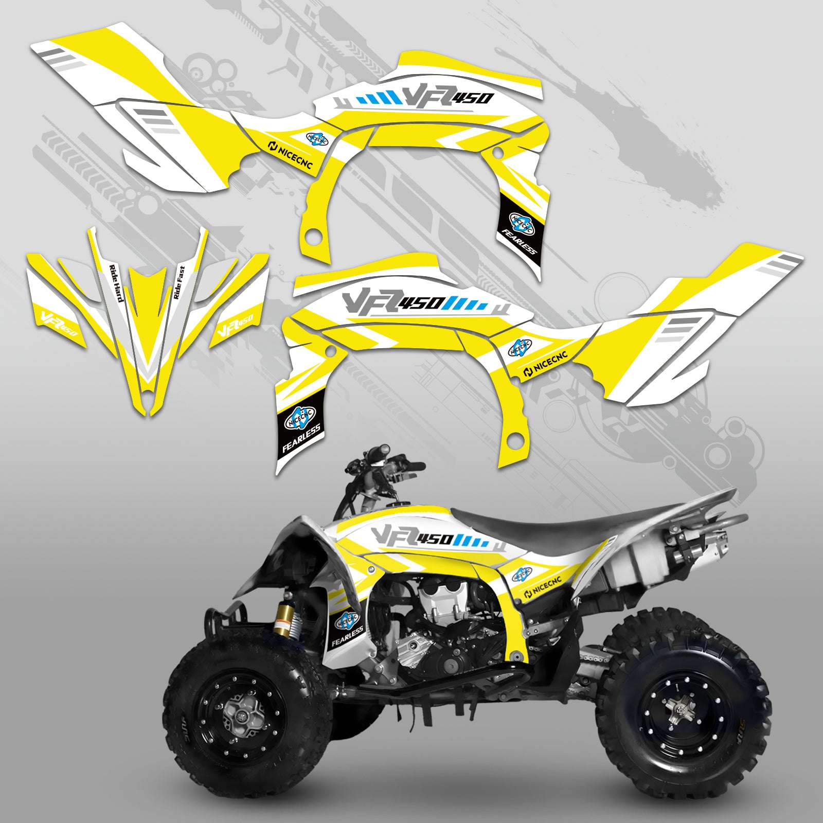 ATV Full Graphics Decals Stickers Set For YAMAHA YFZ450R YFZ450X 2009-2013