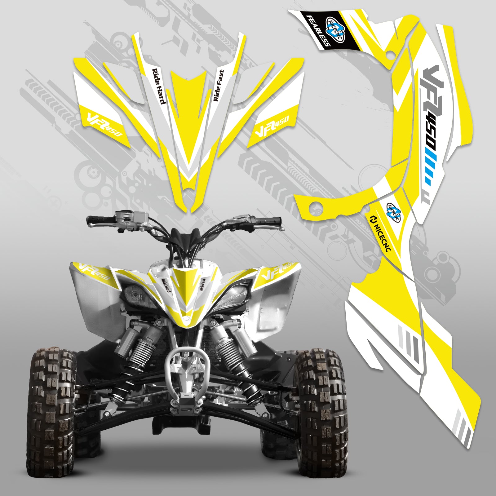 ATV Full Graphics Decals Stickers Set For YAMAHA YFZ450R YFZ450X 2009-2013